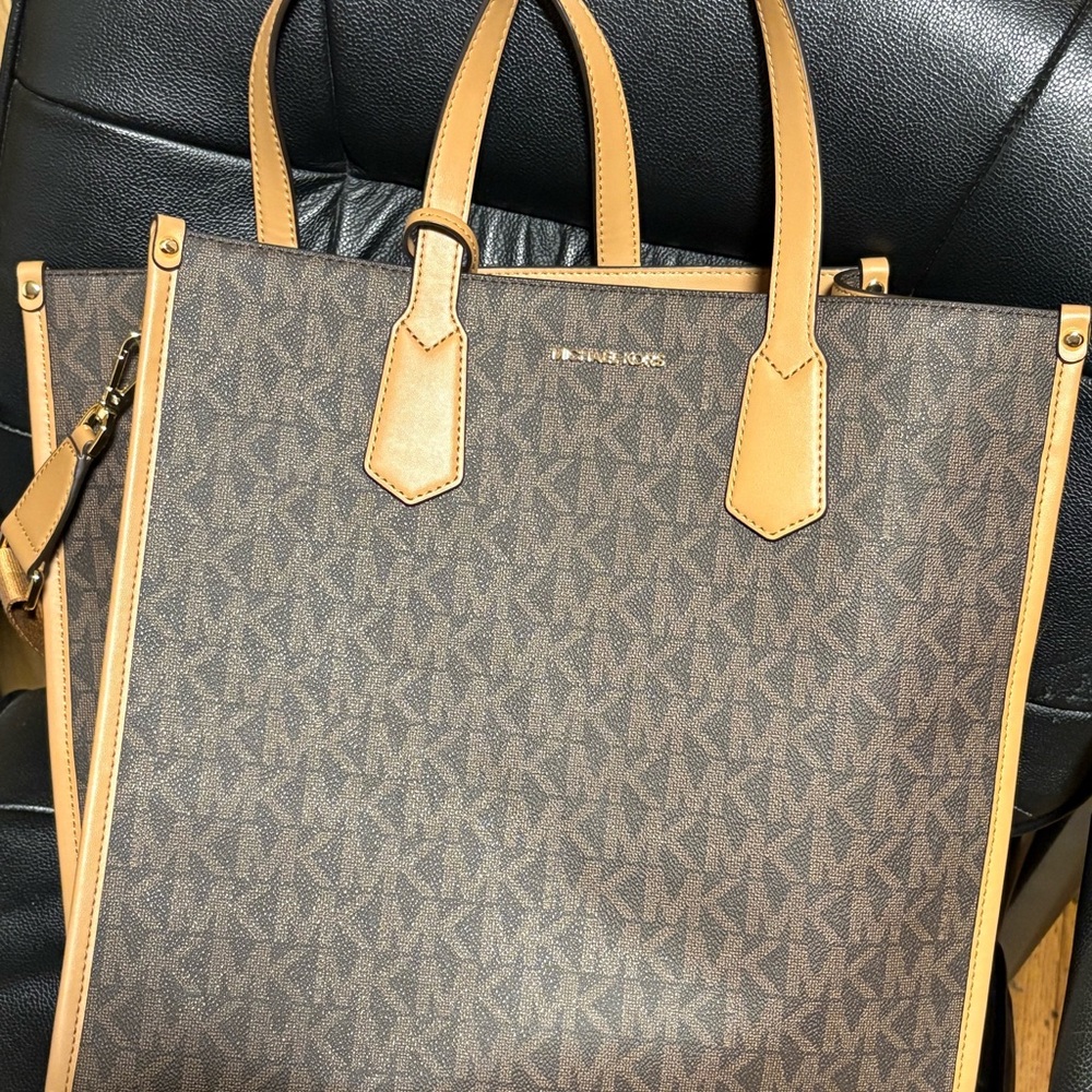 Michael Kors Brown and Tan large Bag with Structured Design